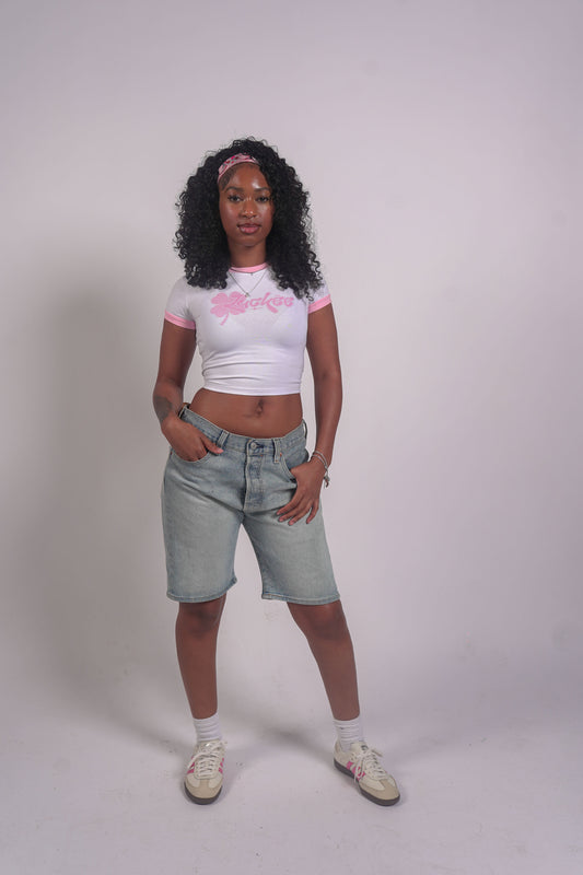 Luckee baby tee (bubble gum)